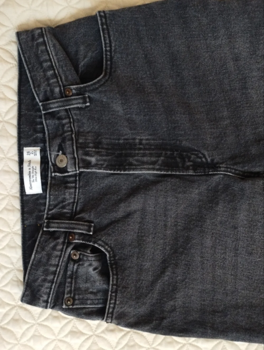 Abercrombie & Fitch The 90s‎ Slim Straight Ultra High Rise Black Wash Jeans
